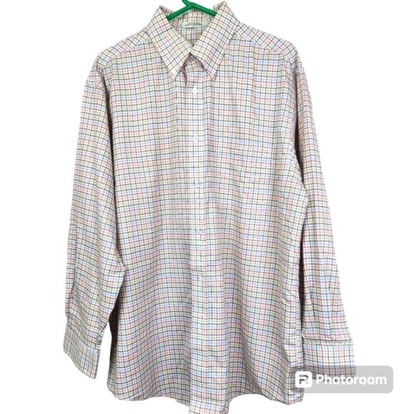 Vintage Orvis Mens Long Sleeve Plaid Pattern Button Down Shirt Size Large - Picture 1 of 5